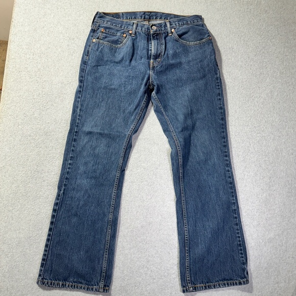 Levis Jeans Mens 34x30 Blue 527 Bootcut American Preppy Dark Wash Denim - Picture 1 of 8